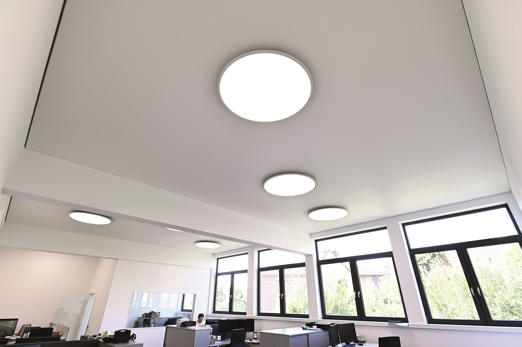 Acoustic stretched ceiling in Barrisol Biosource membrane 