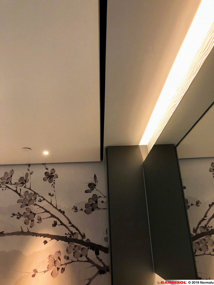 Barrisol Acoustic Ceiling in Biosource Membrane for Spa